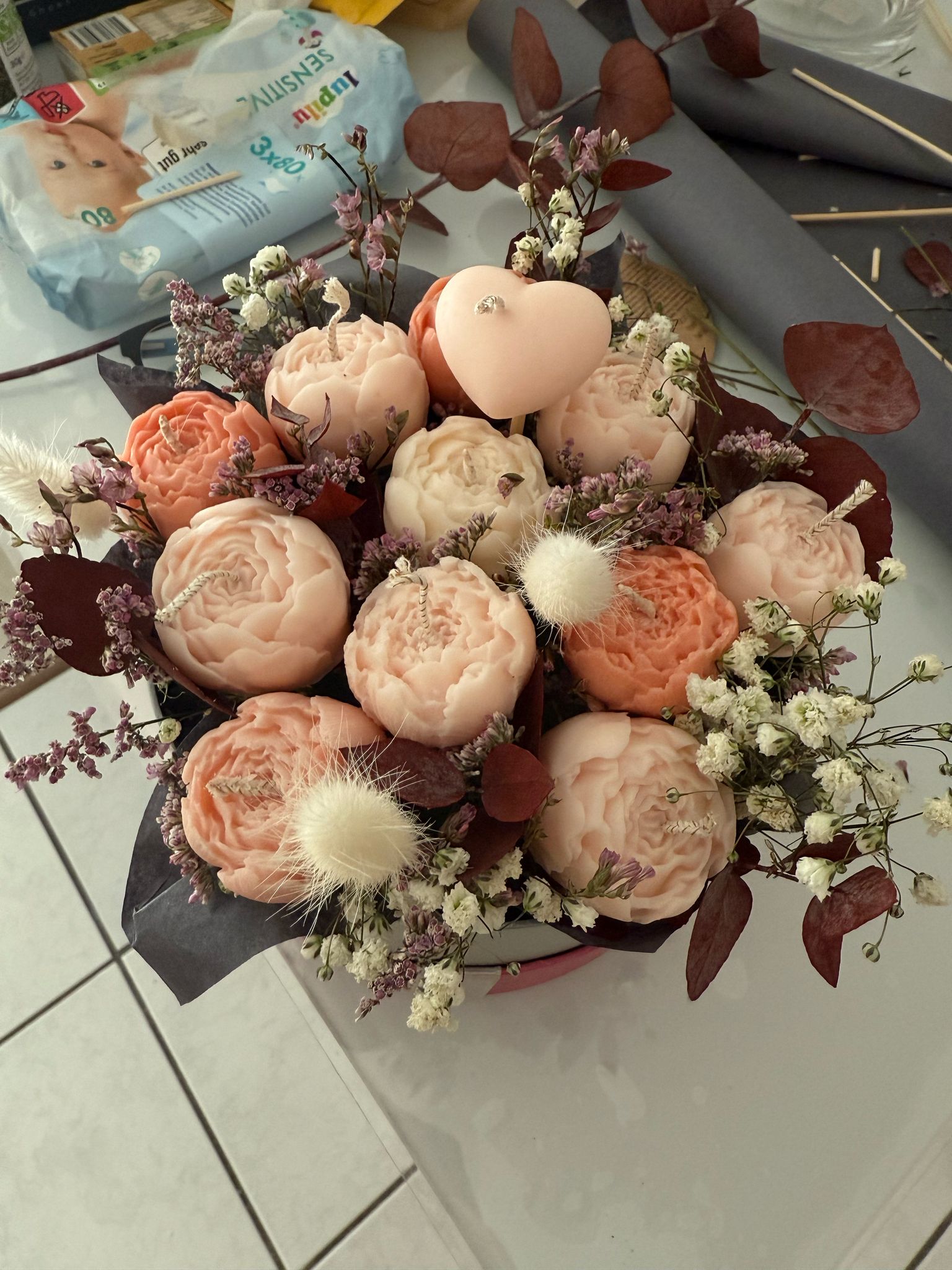 Свечная композиция "Акварель рассвета" — изображение 5