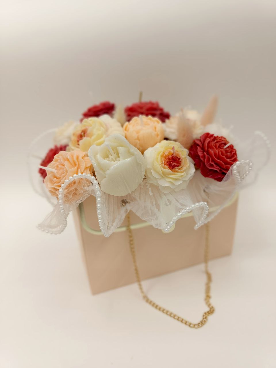 Свечная композиция "Лепестки уюта" — изображение 2